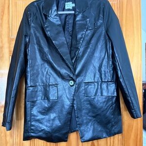 Princess Polly Shiny Black Blazer